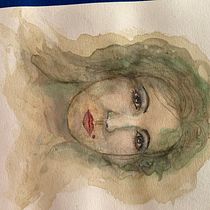 Mi Proyecto del curso: Retrato artístico en acuarela. Fine Arts, Painting, Watercolor Painting, and Portrait Drawing project by Amparo Velez - 02.10.2022