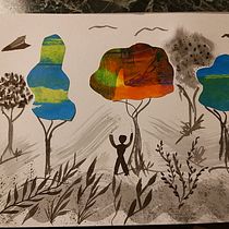Il mio progetto del corso: Illustrazione creativa: gioca con materiali inusuali . Traditional illustration, Fine Arts, Painting, Creativit, and Sketchbook project by supremecastle_claudia - 02.16.2022