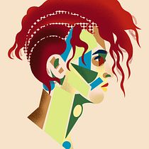 My project in Geometric Portraits with Procreate course. Traditional illustration, and Digital Illustration project by Renato Pino - 02.16.2022