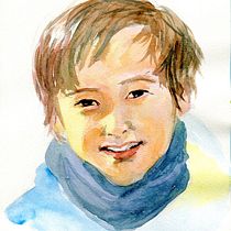 My project in Artistic Portrait with Watercolors course. Fine Arts, Painting, Watercolor Painting, and Portrait Drawing project by Momoko Przewlocki - 02.16.2022