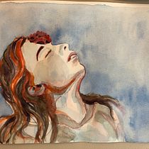 My project in Artistic Portrait with Watercolors course. Fine Arts, Painting, Watercolor Painting, and Portrait Drawing project by Noémie Plante - 02.16.2022