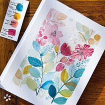 My project in Artistic Floral Watercolor: Connect with Nature course. Ilustração tradicional, Pintura, Pintura em aquarela e Ilustração botânica projeto de Laura Gioia - 16.02.2022
