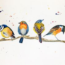 My project in Artistic Watercolor Techniques for Illustrating Birds course. Traditional illustration, Watercolor Painting, Realistic Drawing, and Naturalistic Illustration project by kilby - 03.03.2022