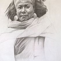 Mon projet du cours : Portrait réaliste au fusain. Ilustração tradicional, Artes plásticas, Desenho, Desenho de retrato, e Desenho realista projeto de tycrick - 17.02.2022