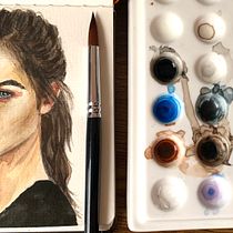 My project in Watercolor Portrait from a Photo course. Traditional illustration, Watercolor Painting, and Portrait Drawing project by Erica Peterson - 02.17.2022