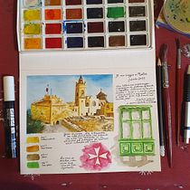 Il mio progetto del corso: Diario di viaggio ad acquerello Malta 2019. Projekt z dziedziny Trad, c, jna ilustracja, Malowanie akwarelą,  R, sunek architektoniczn i Sketchbook użytkownika Simona Zanellato - 18.02.2022