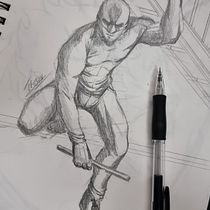 Meu projeto do curso: Ilustração para quadrinhos: a anatomia de um super-herói. Un progetto di Illustrazione tradizionale, Character design, Fumetto, Disegno a matita e Disegno anatomico di Francesco Canta - 19.02.2022