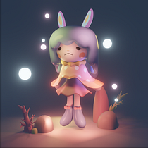 My project in Kawaii Character Creation in 3D with Blender  course Ein Projekt aus dem Bereich Traditionelle Illustration, Design von Figuren, Digitale Illustration, 3-D-Modellierung und Manga von seungmin Lee - 19.02.2022