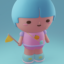 Meu projeto do curso: Criação de personagens Kawaii em 3D com Blender. Een project van Traditionele illustratie, Ontwerp van personages, Digitale illustratie,  3D-modellering y Manga van Bruninha Nobrega de Alcantara - 21.06.2022