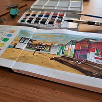 Mi Proyecto del curso: Cuaderno de viaje en acuarela. Projekt z dziedziny Trad, c, jna ilustracja, Malowanie akwarelą,  R, sunek architektoniczn i Sketchbook użytkownika benmarriv - 21.02.2022