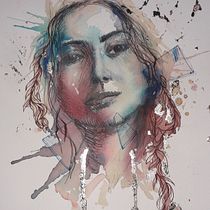 My project in Experimental Portraiture with Ink, Tea and Alcohol course. Fine Arts, Painting, Drawing & Ink Illustration project by Sue Higgerson - 02.21.2022