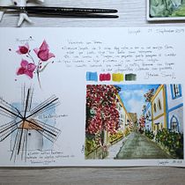Cuaderno de viaje en acuarela. Alicia Aradilla. Projekt z dziedziny Trad, c, jna ilustracja, Malowanie akwarelą,  R, sunek architektoniczn i Sketchbook użytkownika Ana Brenes Sánchez - 20.02.2022
