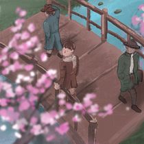 Across the Bridge - Drawing People from Imagination course. Traditional illustration, Fine Arts, Sketching, Pencil Drawing, Drawing, Artistic Drawing, and Figure Drawing project by rath_chun89 - 02.22.2022