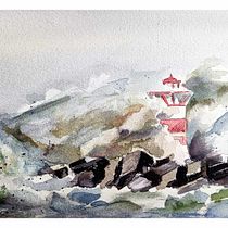 Mijn project van de cursus: Aquarellandschappen: experimentele tools en technieken. Projekt z dziedziny  Sztuki piękne,  Malarstwo i Malowanie akwarelą użytkownika Judith van Rijswijk - 22.02.2022