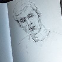 My project in Portrait Sketchbooking: Explore the Human Face course. Un proyecto de Bocetado, Dibujo, Dibujo de Retrato, Dibujo artístico y Sketchbook de janetlevrel - 23.02.2022