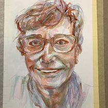 My project in Artistic Portrait with Watercolors course. Fine Arts, Painting, Watercolor Painting, and Portrait Drawing project by Teresa Montalvao Hodson - 02.25.2022