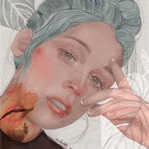 Mon projet du cours : Portrait illustré avec Procreate. Ilustração tradicional, Ilustração vetorial, Ilustração digital, e Desenho de retrato projeto de Audrey Jadevamens - 23.02.2022