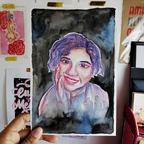 Mi Proyecto del curso: Retrato artístico en acuarela. Fine Arts, Painting, Watercolor Painting, and Portrait Drawing project by Chelsy Enriquez - 02.25.2022
