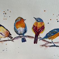 My project in Artistic Watercolor Techniques for Illustrating Birds course. Traditional illustration, Watercolor Painting, Realistic Drawing, and Naturalistic Illustration project by kuzakart - 02.25.2022