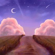 My project in Atmospheric Scenes in Procreate: Paint with Color and Light course: “Starry Sunset Field”. Traditional illustration, and Digital Illustration project by Miriam - 02.23.2022