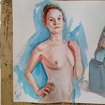 Mi Proyecto del curso: Figura humana en acuarela. Un progetto di Illustrazione tradizionale, Belle arti, Pittura, Pittura ad acquerello, Disegno realistico e Disegno anatomico di David Sampedro - 26.02.2022
