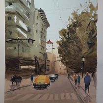 Mi Proyecto del curso: Paisajes urbanos en acuarela. Un projet de Beaux Arts, Aquarelle et Illustration architecturale de rodrigoferreres - 26.02.2022