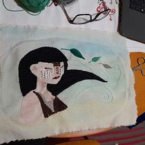 Mi Proyecto del curso: Técnicas básicas de bordado y acuarela. Painting, Watercolor Painting, Embroider, and Textile Design project by loremanba - 02.26.2022
