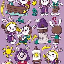 My project in Kawaii-Style Story Illustration course. Traditional illustration, Character Design, Digital Illustration, and Manga project by Lucie Lencová - 02.27.2022