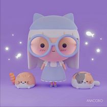 Cat Girl Ein Projekt aus dem Bereich Design von Figuren, Digitale Illustration, 3-D-Modellierung und 3D von Ana María Cobo Armijo - 27.02.2022