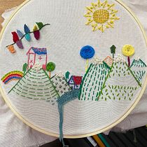 Mi Proyecto del curso: Técnicas básicas de bordado: puntadas, composiciones y gamas cromáticas. Un projet de Création d'accessoires, Création de costumes, Broderie, Théorie des couleurs , et Design textile de Carla Cisneros - 02.03.2022
