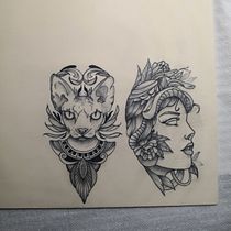 Mi Proyecto del curso: Técnicas de tatuaje blackwork con línea fina. Un proyecto de Diseño de tatuajes de Elena - 03.03.2022