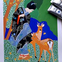 My project in Introduction to Gouache: A Chromatic Journey to Japan course. Un projet de Illustration traditionnelle, Beaux Arts, Peinture , et Peinture gouache de Gajda Ágnes - 04.03.2022
