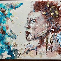My project in Experimental Portraiture with Ink, Tea and Alcohol course. Artes plásticas, Pintura, Desenho e Ilustração com tinta projeto de jalexa - 03.03.2022