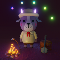 Kawaii Goatie the Scout on his first adventure Ein Projekt aus dem Bereich Traditionelle Illustration, Design von Figuren, Digitale Illustration, 3-D-Modellierung und Manga von Adrianna Kaczor - 04.03.2022