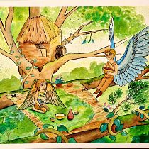 Mein Kursprojekt: Illustration von Fantasiewelten mit Tusche und Wasserfarben Ein Projekt aus dem Bereich Traditionelle Illustration, Design von Figuren, Zeichnung, Aquarellmalerei, Illustration mit Tinte und Manga von Stefanie Wagner - 05.03.2022