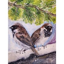 My project in Artistic Watercolor Techniques for Illustrating Birds course. Traditional illustration, Watercolor Painting, Realistic Drawing, and Naturalistic Illustration project by Galia Hristova - 03.05.2022