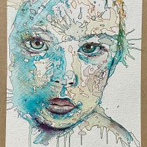 My project in Experimental Portraiture with Ink, Tea and Alcohol course. Artes plásticas, Pintura, Desenho e Ilustração com tinta projeto de Robin Ward - 02.03.2022