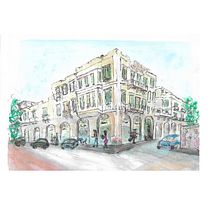 My project in Architectural Sketching with Watercolor and Ink course. Sketching, Drawing, Watercolor Painting, Architectural Illustration, Sketchbook & Ink Illustration project by Nayla Helou - 02.01.2022
