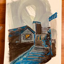 Mein Kursprojekt: Moderne Urban Sketching-Techniken in Mixed Media Ein Projekt aus dem Bereich Traditionelle Illustration, Malerei, Architektonische Illustration und Illustration mit Tinte von Mily Podzim - 05.03.2022