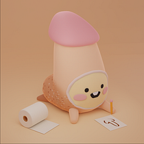 Chichico feliz. Traditional illustration, Character Design, Digital Illustration, 3D Modeling, and Manga project by Jessica Guarin - 03.06.2022