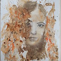 My project in Experimental Portraiture with Ink, Tea and Alcohol course. Artes plásticas, Pintura, Desenho e Ilustração com tinta projeto de hmaria68 - 06.03.2022