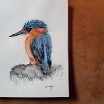 Mon projet du cours : Techniques artistiques d'aquarelle pour illustrer les oiseaux. Traditional illustration, Watercolor Painting, Realistic Drawing, Naturalistic Illustration, and Painting project by Nadine VEY - 03.06.2022