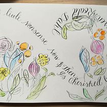 My project in English Calligraphy from A to Z course. Calligraph project by Rachel Allison - 03.06.2022