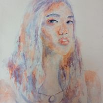 My project in Artistic Portrait with Watercolors course. Fine Arts, Painting, Watercolor Painting, and Portrait Drawing project by Saberi Mallick - 03.06.2022
