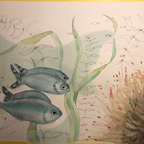 My project in Marine Universe Illustration in Watercolor course. Un projet de Illustration traditionnelle, Peinture, Aquarelle et Illustration naturaliste de Cindy Faulkner - 06.03.2022