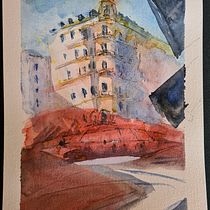 My project in Architectural Sketching with Watercolor and Ink course. Sketching, Drawing, Watercolor Painting, Architectural Illustration, Sketchbook & Ink Illustration project by camille2022 - 03.07.2022
