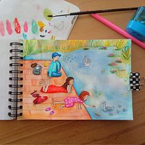 Mi Proyecto del curso: Sketchbook para explorar tu estilo de dibujo. Traditional illustration, Sketching, Creativit, Drawing, Watercolor Painting, Sketchbook, and Gouache Painting project by Claudia Karlgård - 03.03.2022
