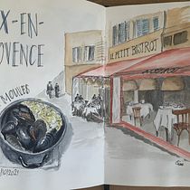 Mein Kursprojekt: Aquarellsketching: Drück deine Ideen aus . Een project van Traditionele illustratie,  Schetsen,  Creativiteit,  Tekening, Aquarelschilderen y Sketchbook van Franziska Schmid-Zehtner - 14.02.2022