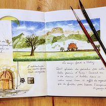 Mon projet du cours : Carnet de voyage à l’aquarelle. Traditional illustration, Watercolor Painting, Architectural Illustration, and Sketchbook project by berengere_plugel - 03.07.2022
