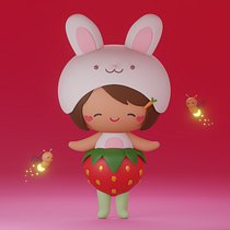 Mi Proyecto del curso: Creación de personajes kawaii en 3D con Blender . Een project van Traditionele illustratie, Ontwerp van personages, Digitale illustratie,  3D-modellering y Manga van Belen - 03.03.2022